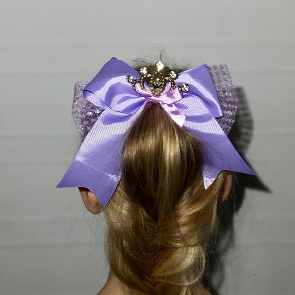 NEW Girls Big Hair Bow Kids Princess Tiara Hair Bow - Picture 1 of 5